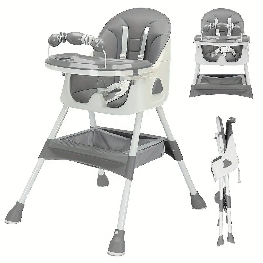 UBRAVOO Foldable Baby High Chair 6 Months Plus with Large Antislip Pad and ToyRack