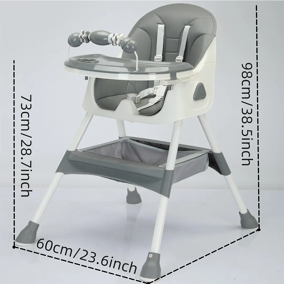 UBRAVOO Foldable Baby High Chair 6 Months Plus, with Large Antislip Pad & ToyRack, Easy to Clean Feeding , E500