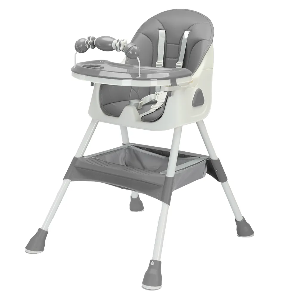 UBRAVOO Foldable Baby High Chair 6 Months Plus, with Large Antislip Pad & ToyRack, Easy to Clean Feeding , E500