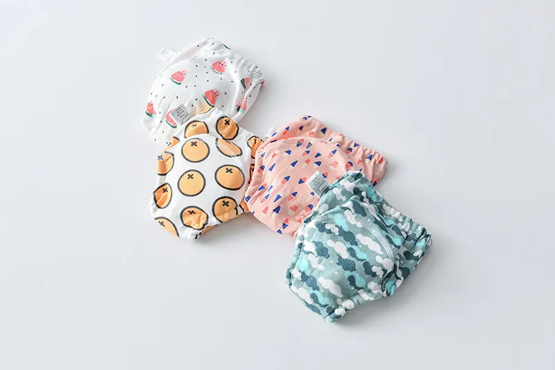 New Baby Waterproof Training Pants Cute Cotton Baby Diaper Infant Washable Shorts Nappies Panties Nappy Changing Underwear Cloth