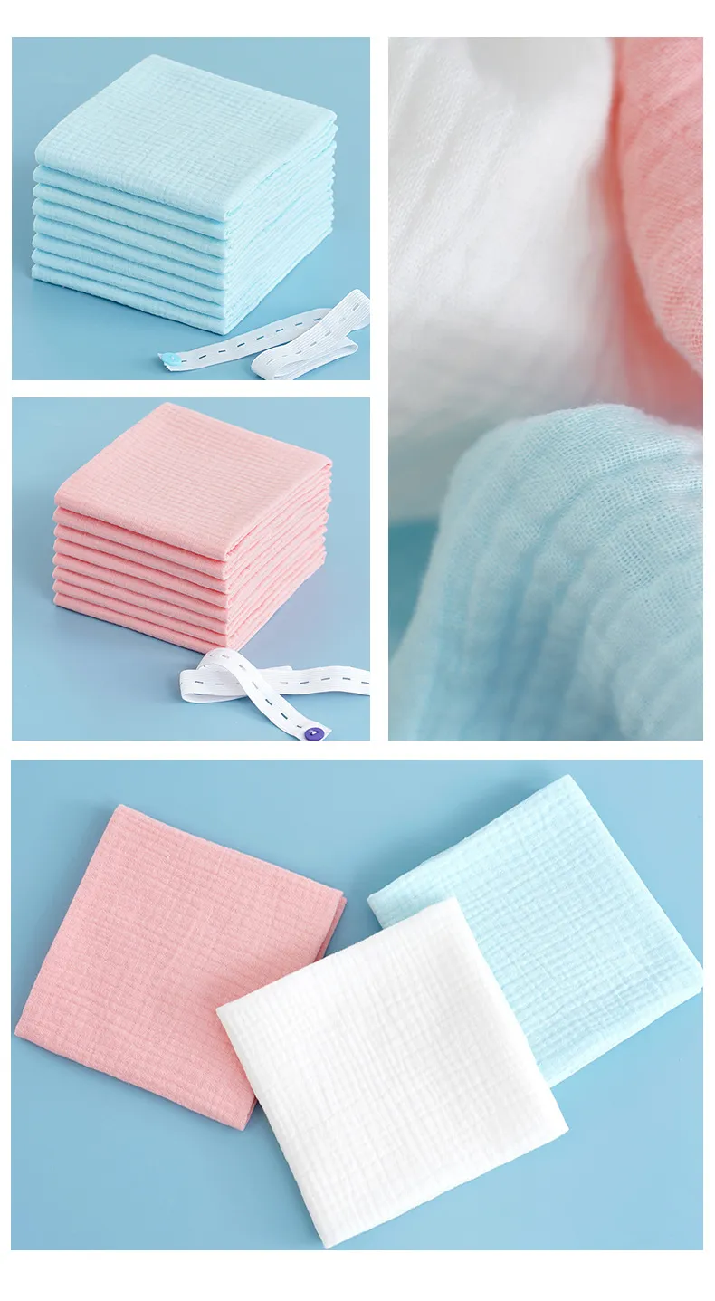 5pcs/lot 100% Cotton Baby Gauze Diapers For Newborn Baby Nappy Changing 45*43cm Washable Soft Baby Towels