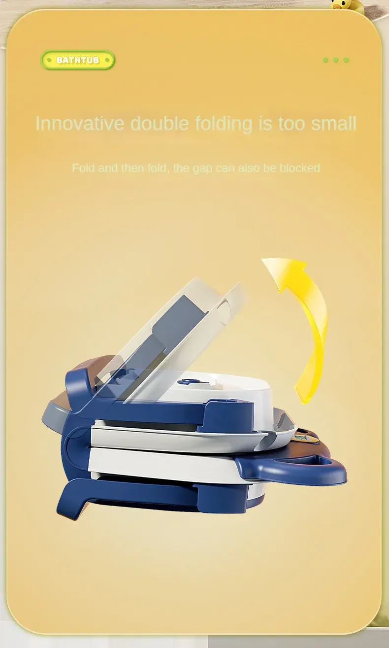 Folding Baby Bath Tub With Thermometer, Suitable For Babies 0-36 Months Old, Portable And Lightweight, Suitable For Outdoor Bath