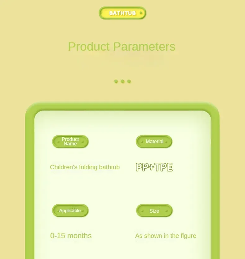 Folding Baby Bath Tub With Thermometer, Suitable For Babies 0-36 Months Old, Portable And Lightweight, Suitable For Outdoor Bath