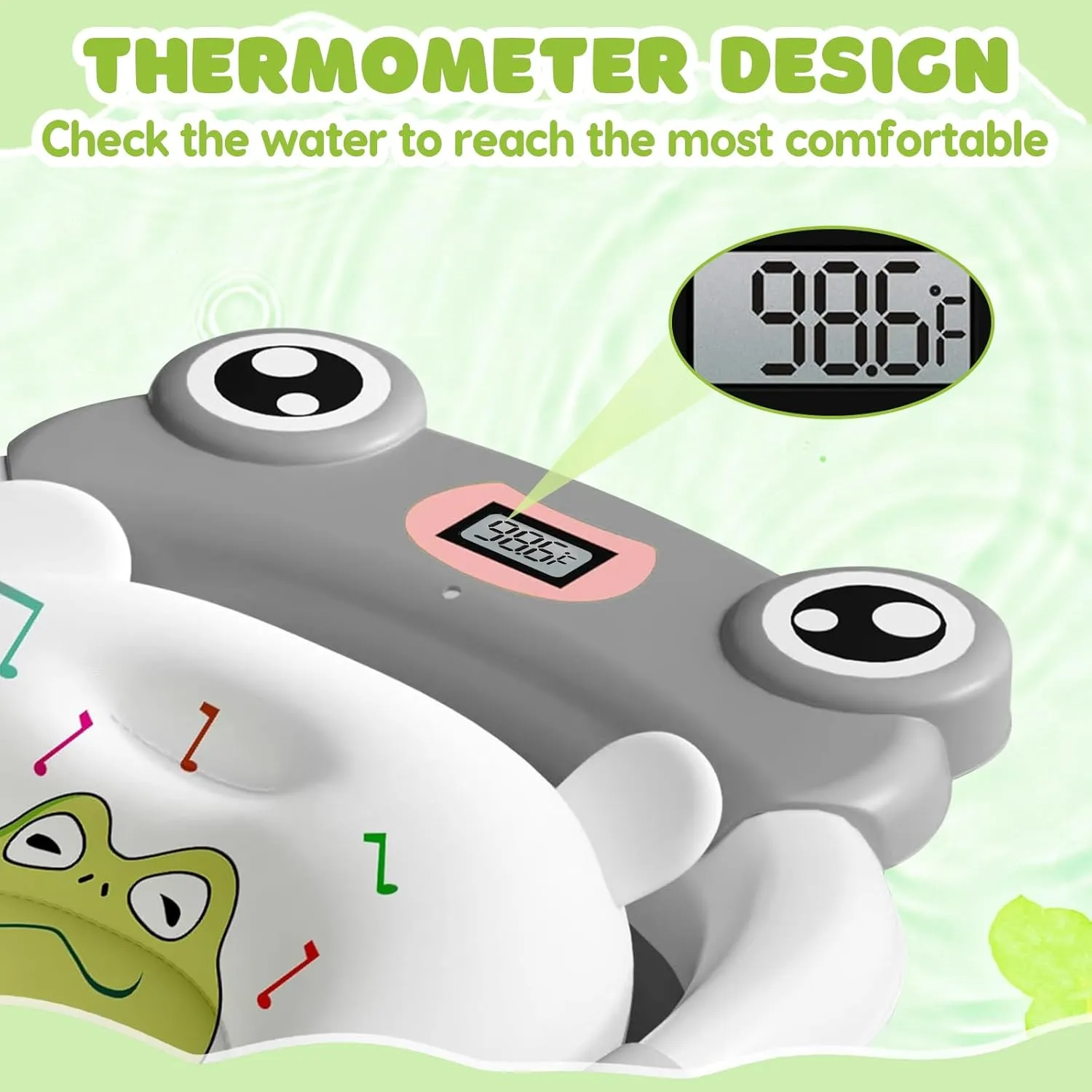 Baby Bath Tub with Bath Cushion Foldable Bathtub with Thermometer Shower Cap Shower Brush for Newborn and Toddler 0-36 Months