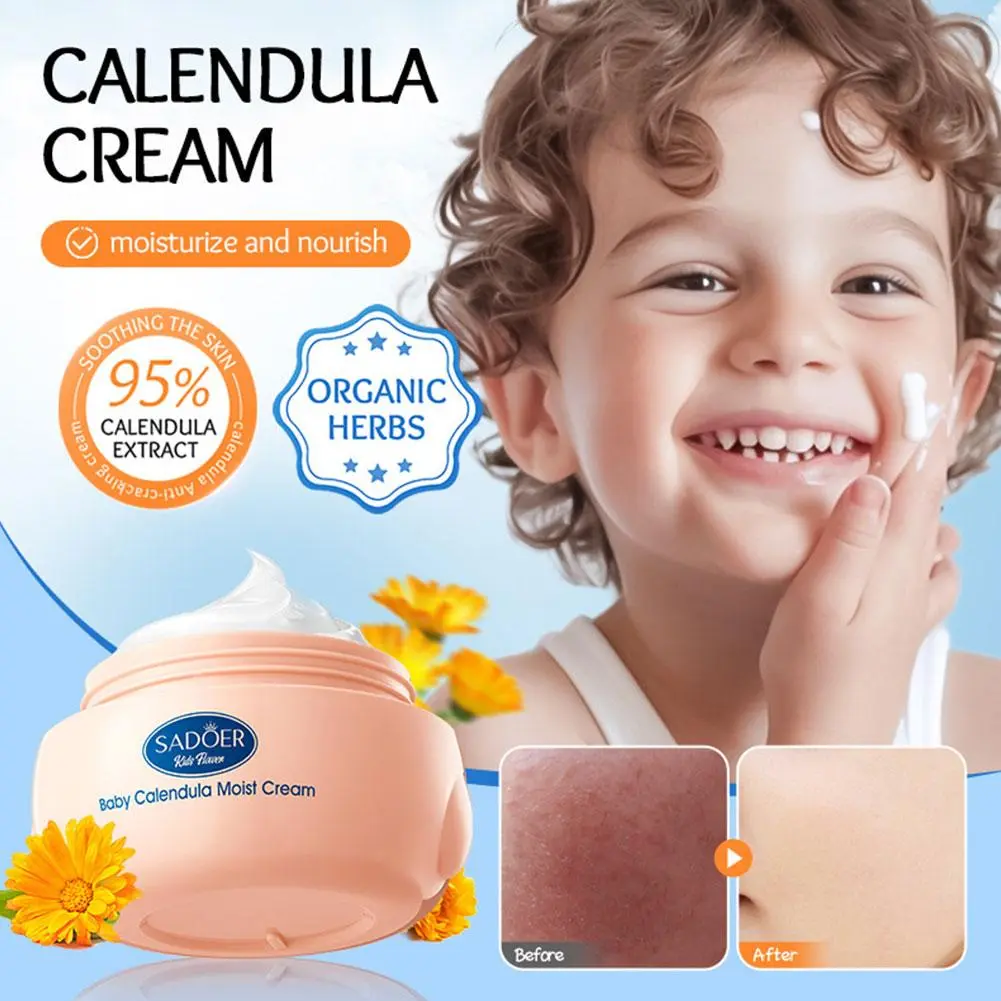 SADOER Calendula Children's Moisturizing Face Cream Hydrating non-greasy Soothing Skin Protection Face Skin Care