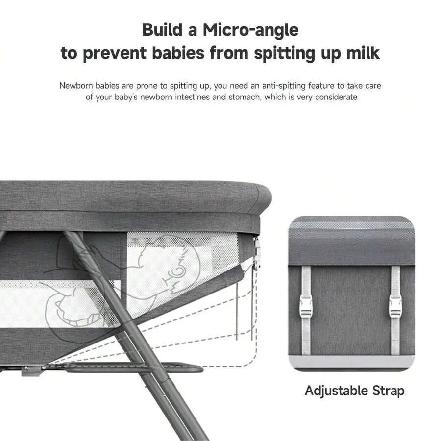 Sejoy 3 in 1 Rocking Crib Baby Bassinet Newborn Beside Sleeper Infant Sleeping Bed Convertible Anti-mosquito Foldable Portable