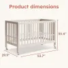EvoNest 11-in-1 Convertible Baby Crib With Removable Wheels, Washed Natural, 4 Mattress Heights, New Zealand Pinewood, MAMAZING