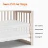 EvoNest 11-in-1 Convertible Baby Crib With Removable Wheels, Washed Natural, 4 Mattress Heights, New Zealand Pinewood, MAMAZING