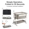 Rocking Crib Free Shipping Baby Beside Sleeper Pink Foldable Newborn Crib Portable Baby Bassinet Infant Co-sleeper 0-6M