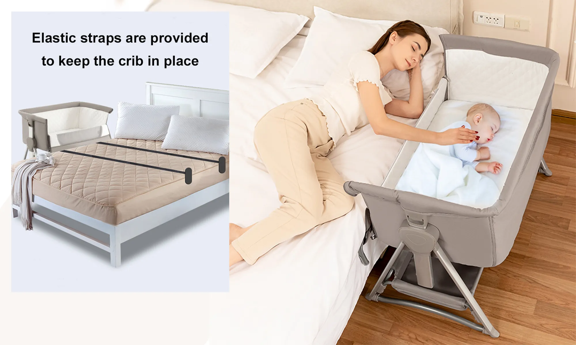 Rocking Crib Free Shipping Baby Beside Sleeper Pink Foldable Newborn Crib Portable Baby Bassinet Infant Co-sleeper 0-6M