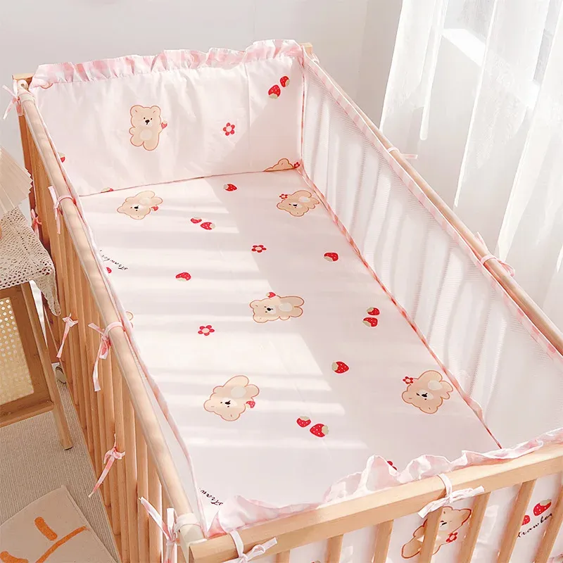 Baby Bed Bumpers Cotton Children's Bed Bumpers Sheet Detachable Inner Tank Anti-collision Crib Bumpers Ummer Breathable Mesh