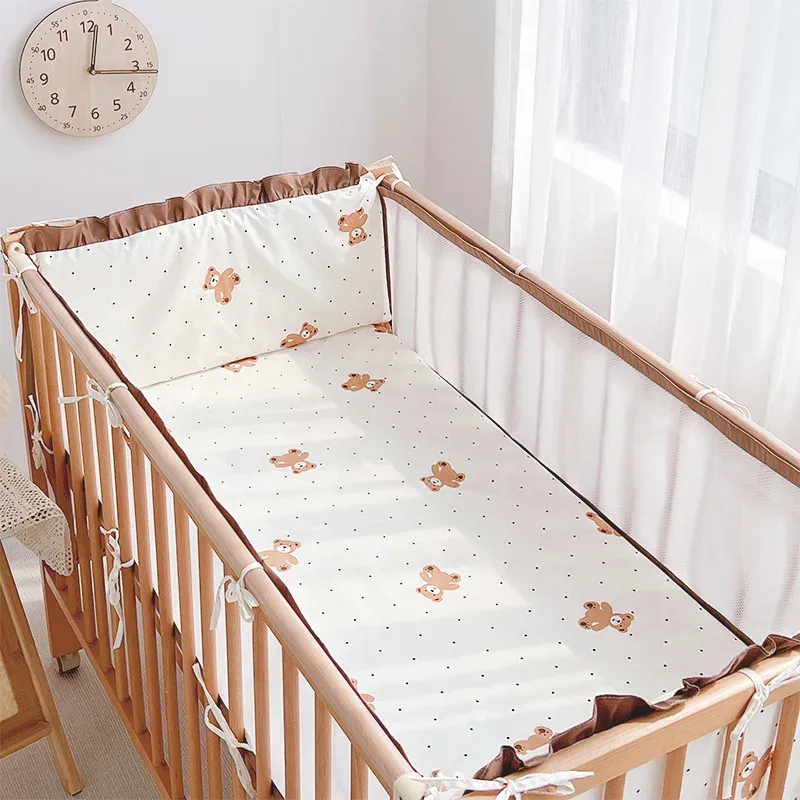 Baby Bed Bumpers Cotton Children's Bed Bumpers Sheet Detachable Inner Tank Anti-collision Crib Bumpers Ummer Breathable Mesh