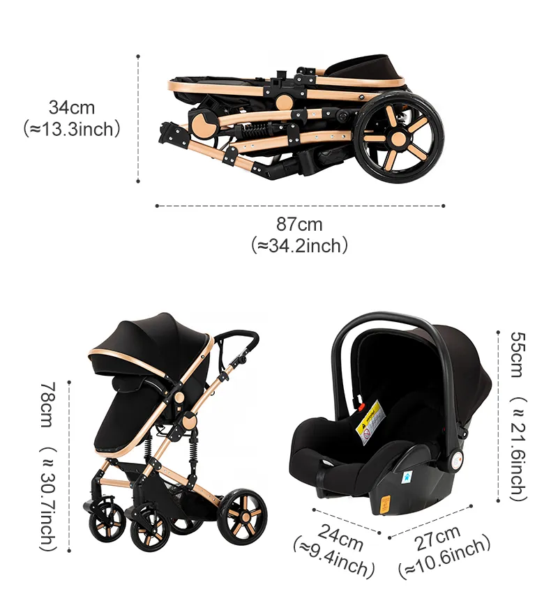 Stroller 3 in 1 Prams Baby Stroller Lightweight Stroller with carseat Foldable Stroller Newborn Stroller travel system stroller
