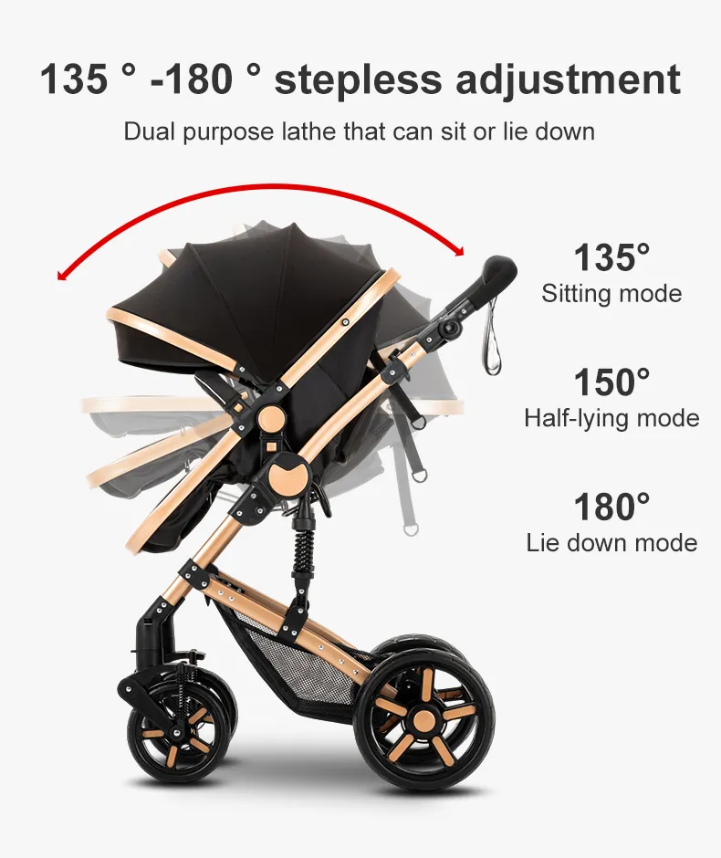 Stroller 3 in 1 Prams Baby Stroller Lightweight Stroller with carseat Foldable Stroller Newborn Stroller travel system stroller