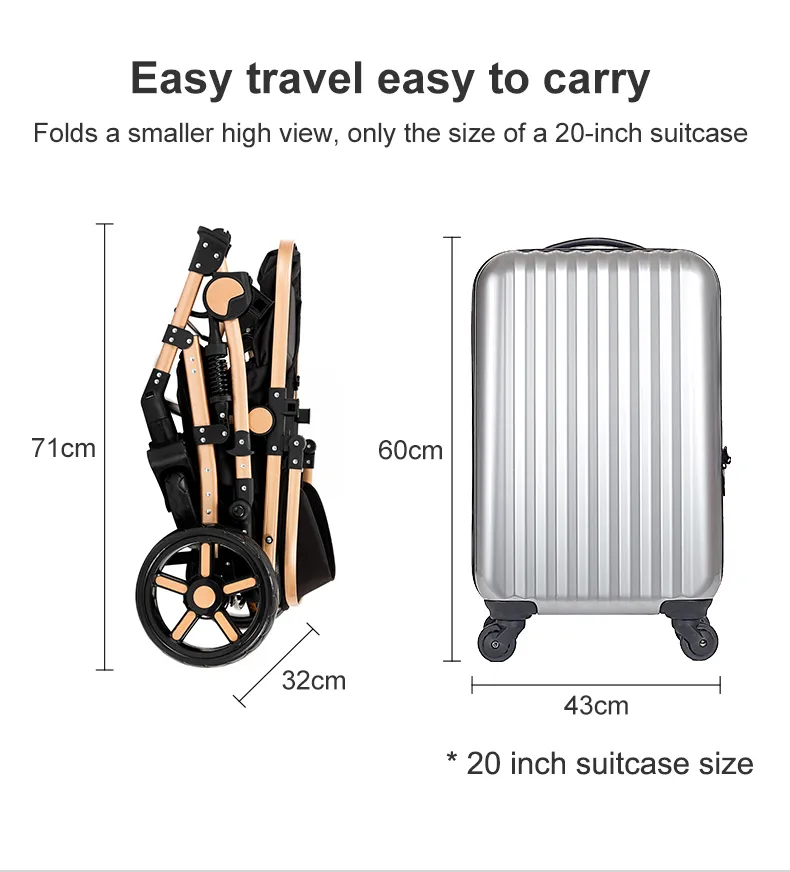 Stroller 3 in 1 Prams Baby Stroller Lightweight Stroller with carseat Foldable Stroller Newborn Stroller travel system stroller