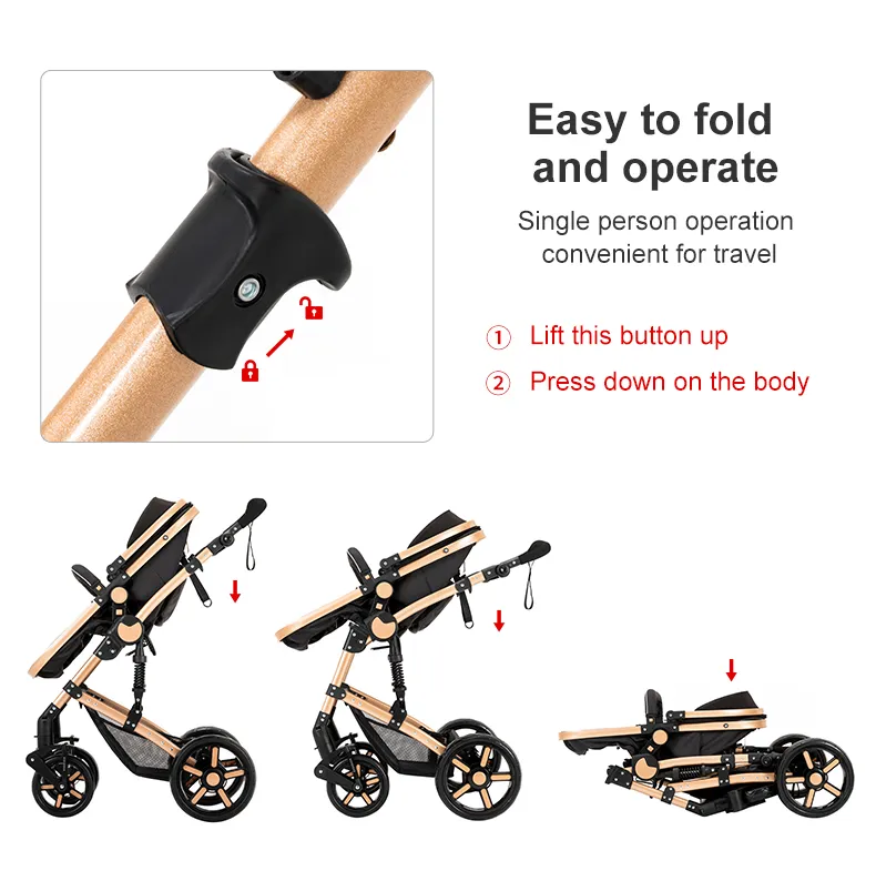 Stroller 3 in 1 Prams Baby Stroller Lightweight Stroller with carseat Foldable Stroller Newborn Stroller travel system stroller