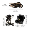 Stroller 3 in 1 Prams Baby Stroller Lightweight Stroller with carseat Foldable Stroller Newborn Stroller travel system stroller