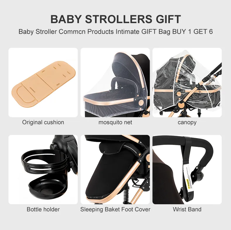 Stroller 3 in 1 Prams Baby Stroller Lightweight Stroller with carseat Foldable Stroller Newborn Stroller travel system stroller