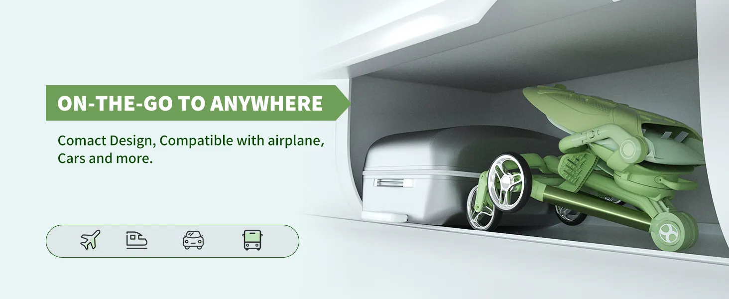 Baby Travel Stroller Mini ELF 2 Lightweight Baby Compact Stroller with 360° Reversible Seat Airplane Compatible Full Recline Erg