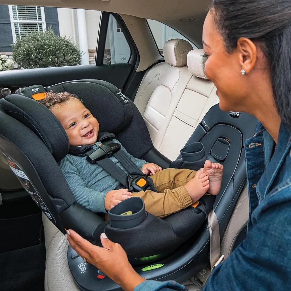 Fit360 ClearTex Rotating Convertible Car Seat with 360 Degree Rotation for Rear-Facing and Forward-Facing Usage, LeverLock Self