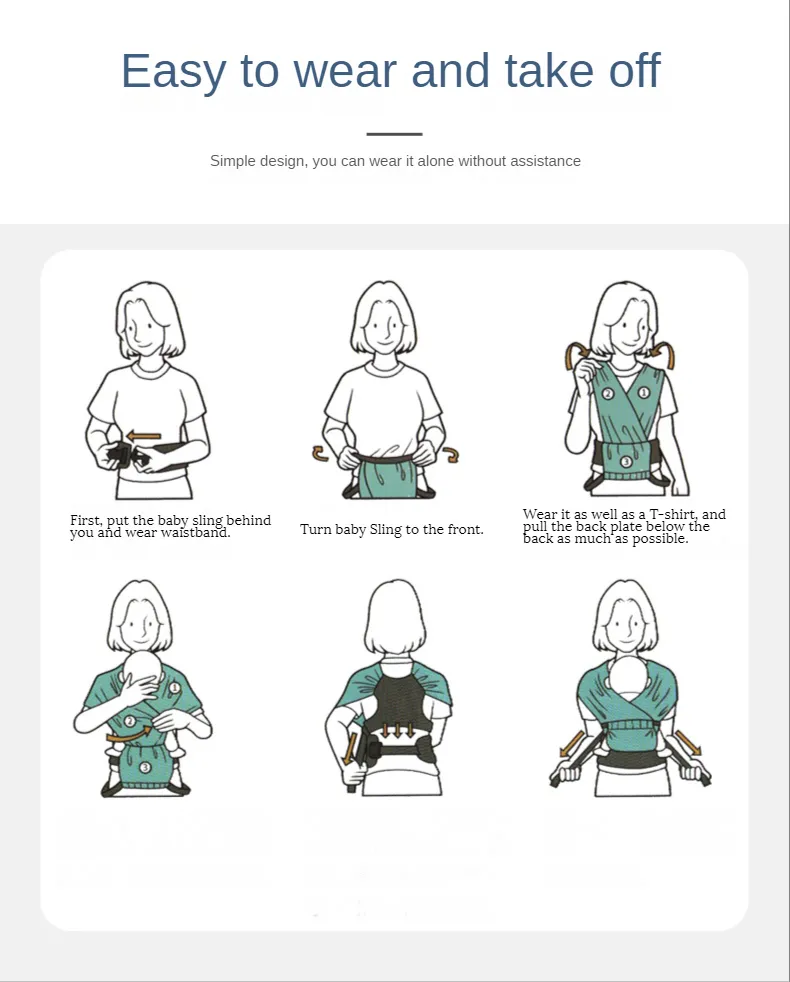 Ergonomic Newborn Baby Carrier Sling Wrap Backpack Handsfree Breathable Portable Kangaroo For Baby Carrier Belt Swaddle Strap