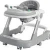 2 in 1 Baby Walker, Toddler Baby Push Walker with Removable Feeding Tray and Music Tray(Without Battery), Foldable Walker