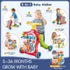 VATOS Baby Walker 5 in 1 Sit-to-Stand Learning Scooter Balance Bike Push Walker Table Toys with Music for Toddlers Infant Kids