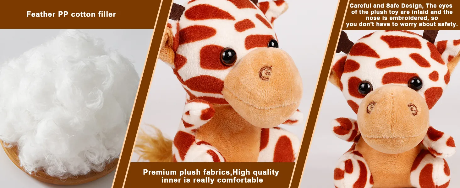 12-36 PCS Small Safari Stuffed Animals Bulk 12cm Jungle Animal Mini Plush Toys for Party Favors Birthday Baby Shower Gift Bags