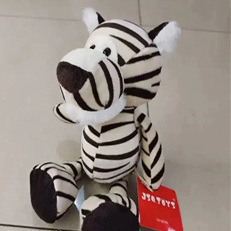 25cm Stuffed Lifelike Lion Tiger Elephant Monkey Leopard Giraffe Raccoon Doll Simulation Forest Animals Plush Toys for Kids Gift