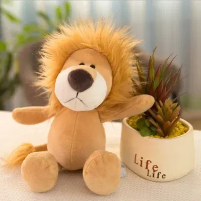 25cm Stuffed Lifelike Lion Tiger Elephant Monkey Leopard Giraffe Raccoon Doll Simulation Forest Animals Plush Toys for Kids Gift