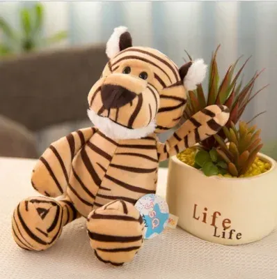 25cm Stuffed Lifelike Lion Tiger Elephant Monkey Leopard Giraffe Raccoon Doll Simulation Forest Animals Plush Toys for Kids Gift