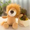 25cm Stuffed Lifelike Lion Tiger Elephant Monkey Leopard Giraffe Raccoon Doll Simulation Forest Animals Plush Toys for Kids Gift