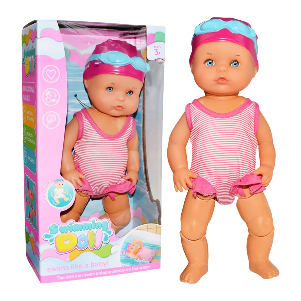Swimming Doll with Movable Joint and Detachable Suit Swimmer Doll Kids Bathroom Bath Toy for Girls Birthday Gift for Kids