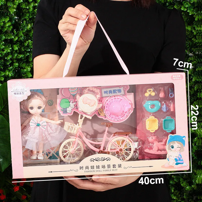 Toys BJD Doll for Girls Gifts Princess Bag Pet Shop Bicycle Joint Movable Full Set DIY Toy Children's Toy Birthday Christmas