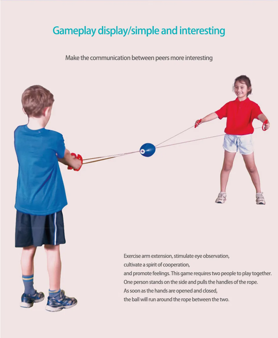 Children Outdoor Interactive Pulling Elastic Speed Balls Fun Collision Sensory Training Sport Games Toy For Kids Adults Gift