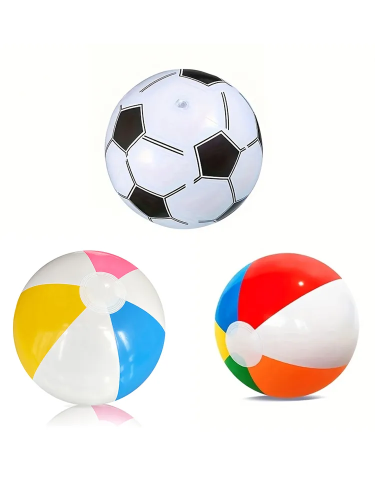 1pc Inflatable Beach Ball,30cm six-color ball，35cm football，40cm four-color ball,Swimming Pool Beach Party Decoration Ball