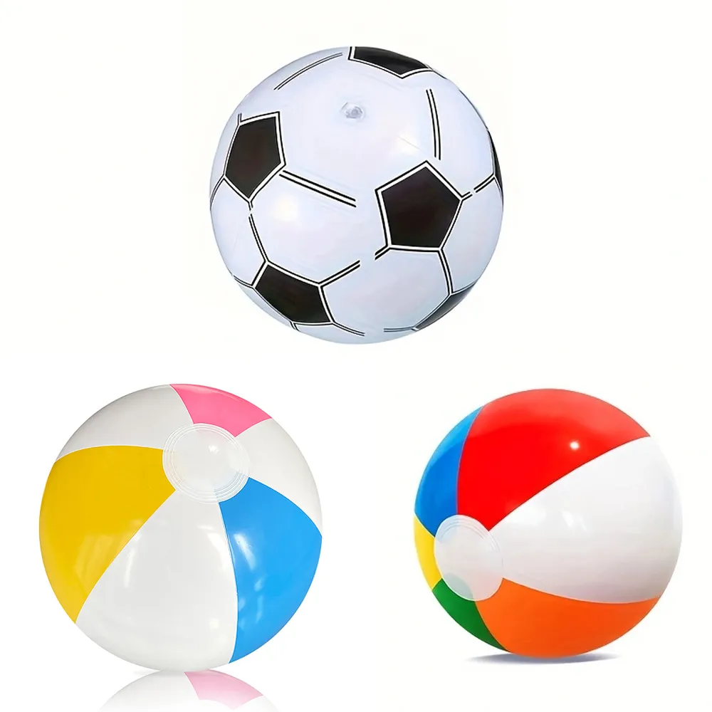 1pc Inflatable Beach Ball,30cm six-color ball，35cm football，40cm four-color ball,Swimming Pool Beach Party Decoration Ball