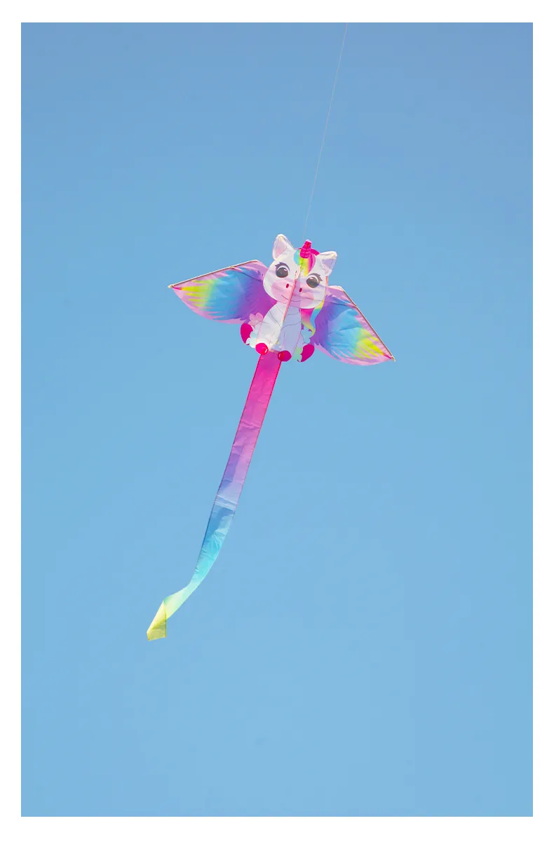 Yongjian Pink Unicorn Kite small kite suitable for children or beginners, easy to fly With 50m kite string
