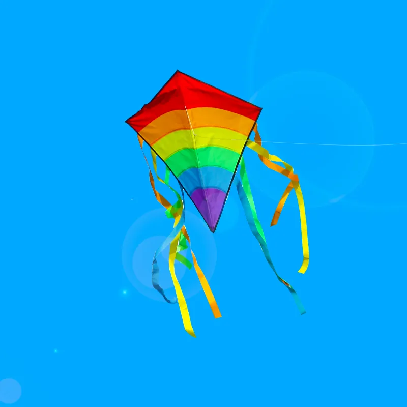YongJian Colorful Rainbow Kite Long Tail Diamond kite for Beginners outdoor toys kids birthday gift Beach Kite Outdoor Fun Sport