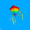 YongJian Colorful Rainbow Kite Long Tail Diamond kite for Beginners outdoor toys kids birthday gift Beach Kite Outdoor Fun Sport