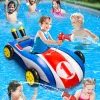 Inflatable Pool Float with Water Gun,Ride-On Swimming Toy for 4 5 6 7 8 9 Years Old Boys Girls,Summer Outdoor Water Pool Games