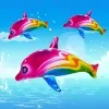Inflatable Dolphin Shark Children's Pool Party Toy Colorful Dolphin Floating Water Beach Sports Children's Gift Inflatable Toy