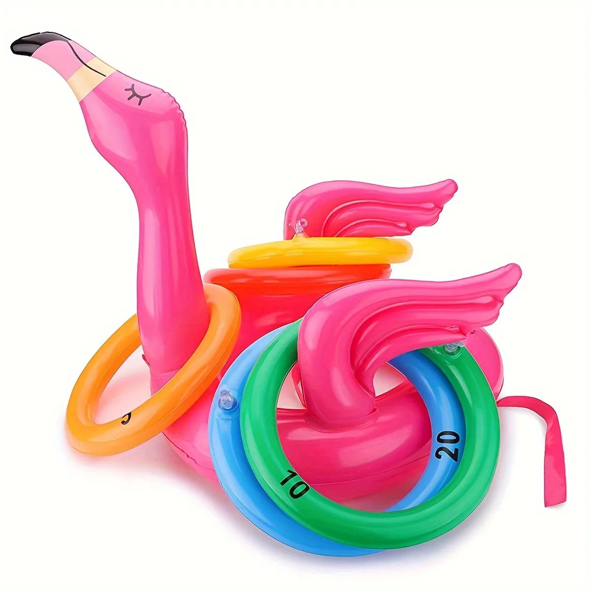Pink Inflatable Flamingo Ring Throwing Game Toys Flamingo Ring Throwing Game Rings And Inflatable Rings With Random Color