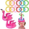 Pink Inflatable Flamingo Ring Throwing Game Toys Flamingo Ring Throwing Game Rings And Inflatable Rings With Random Color