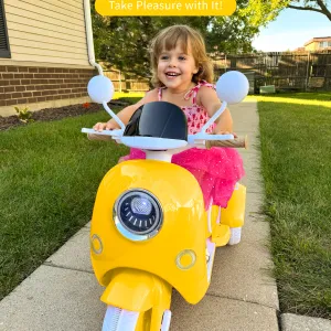 Girls Electric Motorcycle,Kids Electric Motorcycle,3- Wheel 12V Ride On Scooter for Kids , Motorcycle for Boys&Girls