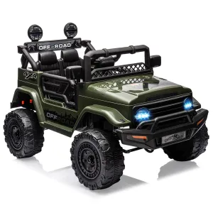12V Kids Ride On Truck with Remote Control Spring Suspension Bluetooth Connectivity and Led Lights for 3-8years Birthday Gifts