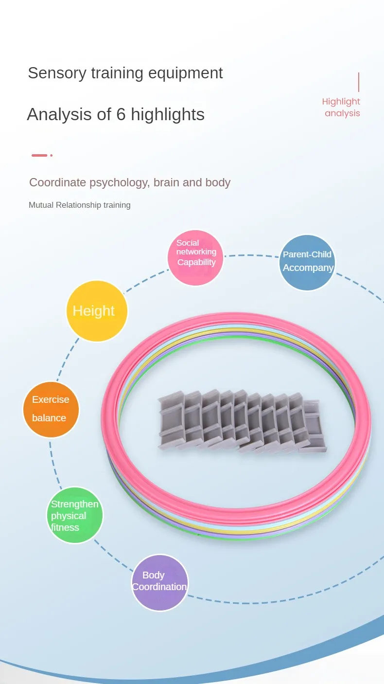 New Outdoor Kids Funny Physical Training Sport Toys Lattice Jump Ring Set Game 10 Hoops 10 Connectors for Park Play Boys Girls