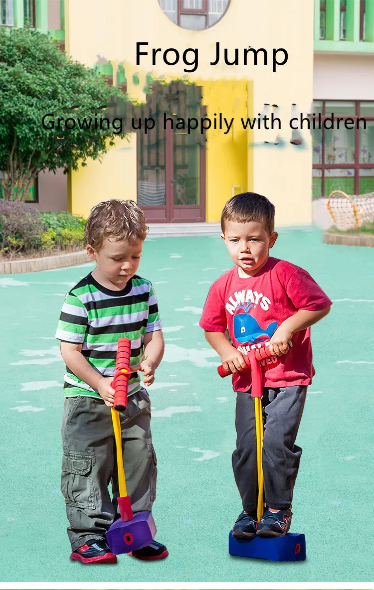 Children Growing Bounce Sense Training Stick Jumper Tall Foam Frog Toys Jumping Stilts Shoes Sport Outdoor Toys for Kids Gifts