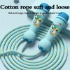 Children's Sports Adjustable Cotton Rope  Ropes Sport Fitness Lovely Cartoon Skipping Natural Wooden Handle Fillet Design