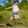 Children's Sports Adjustable Cotton Rope  Ropes Sport Fitness Lovely Cartoon Skipping Natural Wooden Handle Fillet Design